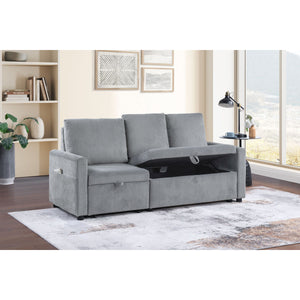 English Elm Corduroy Modern Sofa With Pull-Out Chaise, Underseat Storage, And Plush Comfort For Small Spaces B016P407397