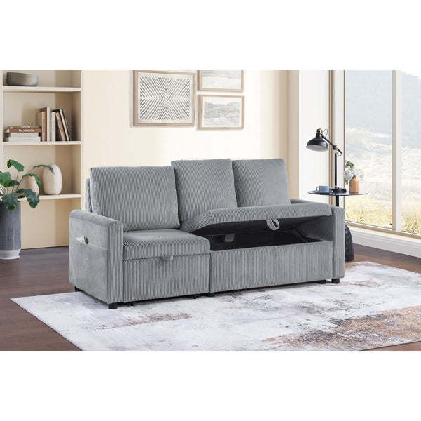 English Elm Corduroy Modern Sofa With Pull-Out Chaise & Hidden Storage - Cozy, Stylish, Perfect For Small Spaces B016P407408