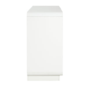 English Elm Modern White Sideboard with Soft Close Drawers and Doors for Dining or Living Rooms N779P373190W_N779P373191W