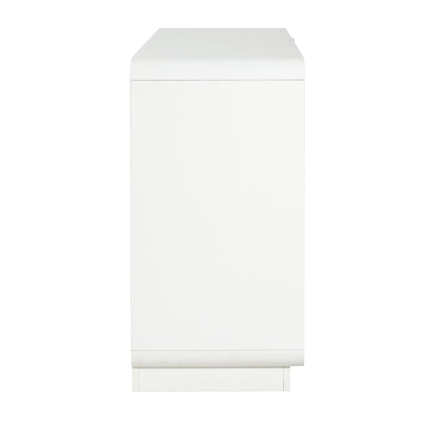 English Elm Modern White Sideboard with Soft Close Drawers and Doors for Dining or Living Rooms N779P373190W_N779P373191W