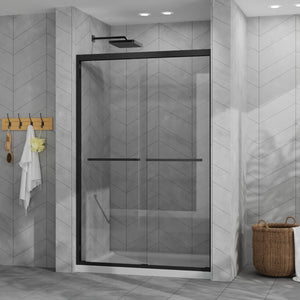 English Elm Goodyo 48"X72" Modern Sliding Shower Door Combo & White Acrylic Base - Durable, Stylish & Low-Maintenance W1223S00027