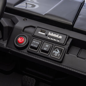 English Elm 24v Two Seat Kids Electric Dump Truck Six Wheel 4wd Utv with Parental Remote Black W1578P268991