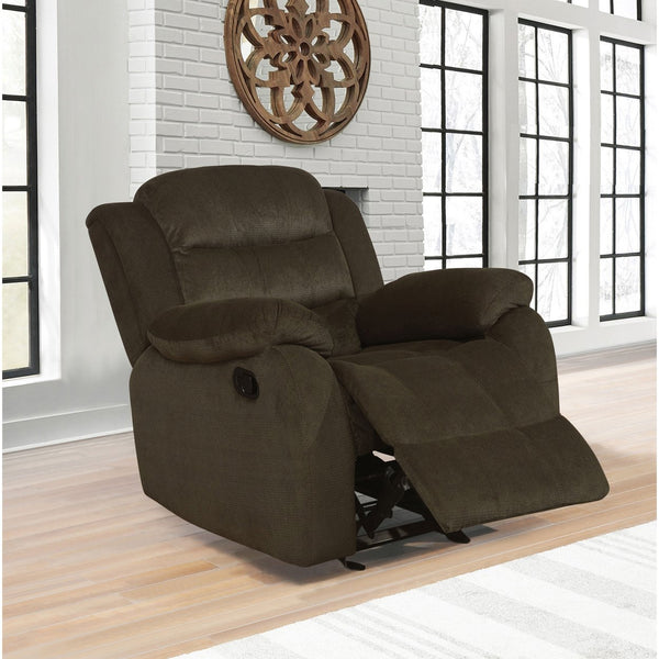 English Elm Cadenza Olive Brown Upholstered Glider Recliner with Padded Arms, Smooth Glide, Cozy Earthy Elegance B062P331085