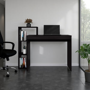 English Elm Fm Furniture Salome Wenge Writing Desk with Integrated Side Shelving for Home Office B128P485418
