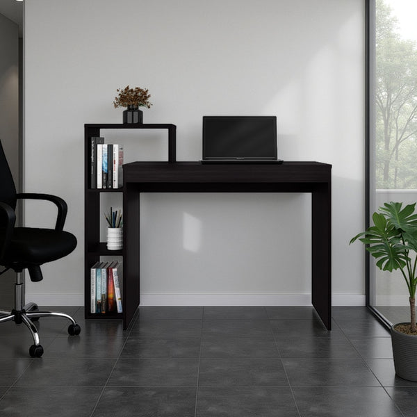 English Elm Fm Furniture Salome Wenge Writing Desk with Integrated Side Shelving for Home Office B128P485418