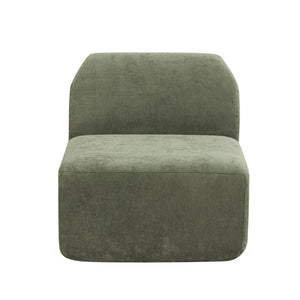 English Elm 111" Curved Sectional Sofa Set Plush Lamb Wool Upholstery Deep Seat Ottoman Lounge Green N767P371305G