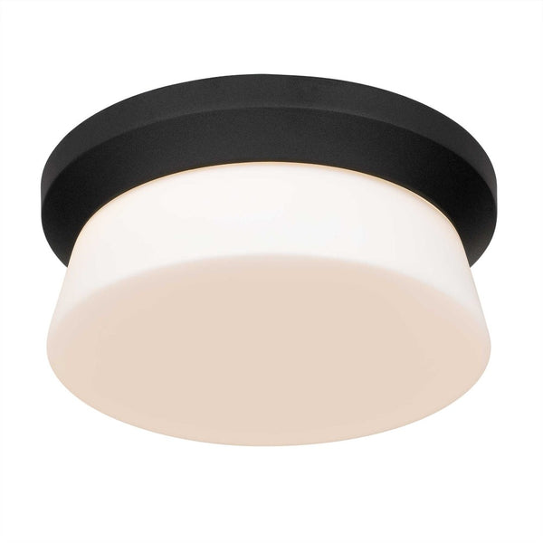 English Elm 11 Inch Matte Black Flush Mount Integrated Led Dimmable Ceiling Light for Modern Interiors B370P399118
