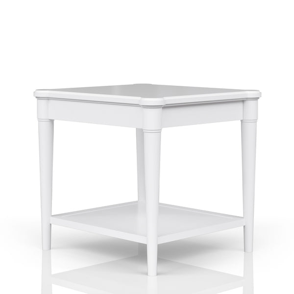 English Elm White Solid Wood Cocktail Table with Casters and Two Drawers, Transitional Casual Design, Durable Finish White 28 L x 30 W x 14.25 H B2699P218290