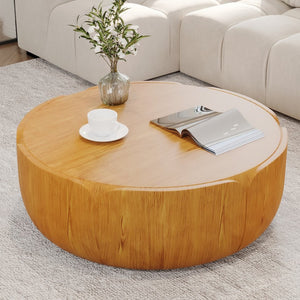 English Elm 35.43" Square Mgo Cement Coffee Table Weatherproof Indoor Outdoor Low Profile Modern Natural W757P387413