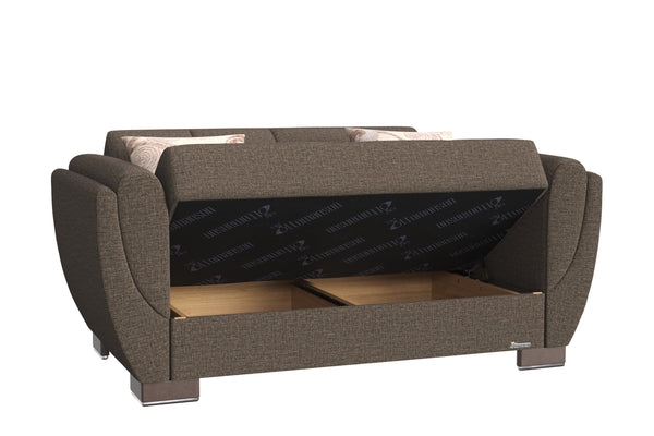 English Elm PrimeNest NimbusFlow Convertible Upholstered Loveseat with Storage, Chenille Comfort, Space-Smart Design Brown B030P281740