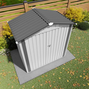 English Elm 6x Galvanized Steel Outdoor Storage Shed with Peaked Roof Skylight and Lockable Door W3213P309060