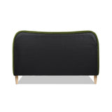 English Elm Roman Curved Headboard Upholstered Platform Bed, Queen, Olive Green Performance Velvet