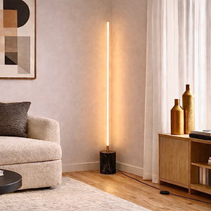English Elm Prism Brassed Gold Led Floor Lamp with Faux Marble Base for Living Room Corners B183P230981