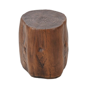English Elm Mgo Tree Stump Side Table Organic Modern Accent with Realistic Grain Texture N776P372342D