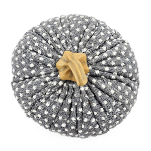 English Elm Set of 3 Chenille Weighted Pumpkins for Fall Décor with Realistic Stem, Farmhouse Harvest Tabletop Accents White+gray W2078P246705