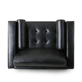 Christopher Knight Home® - Noble House - Malinta Contemporary Tufted Club Chair, Midnight Black and Espresso