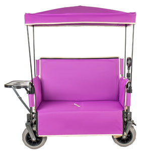 English Elm 3-in-1 Collapsible Wagon with Canopy Bench Tabletop and All-terrain Wheels for Camping Purple W2932P417653
