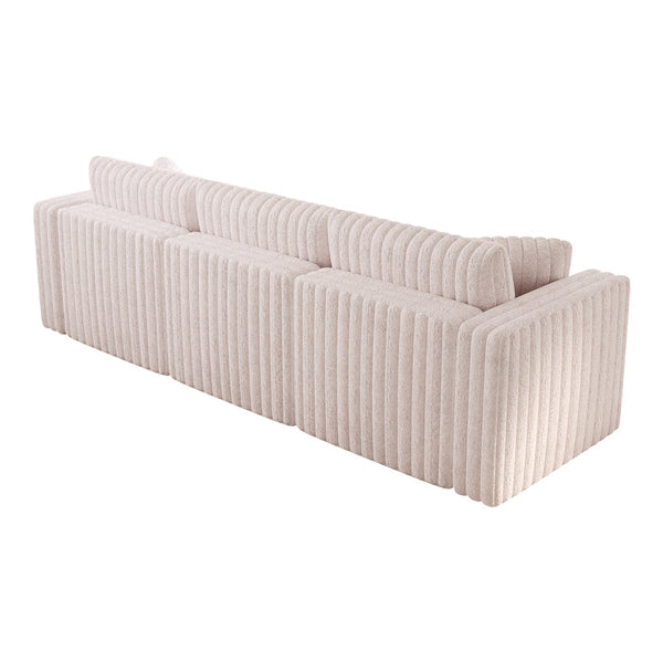 English Elm 106.3" Soft Modular 3-Person Sofa - Chic Light Pink Design For Comfort, Versatile Use & Easy Care! W1767S00018