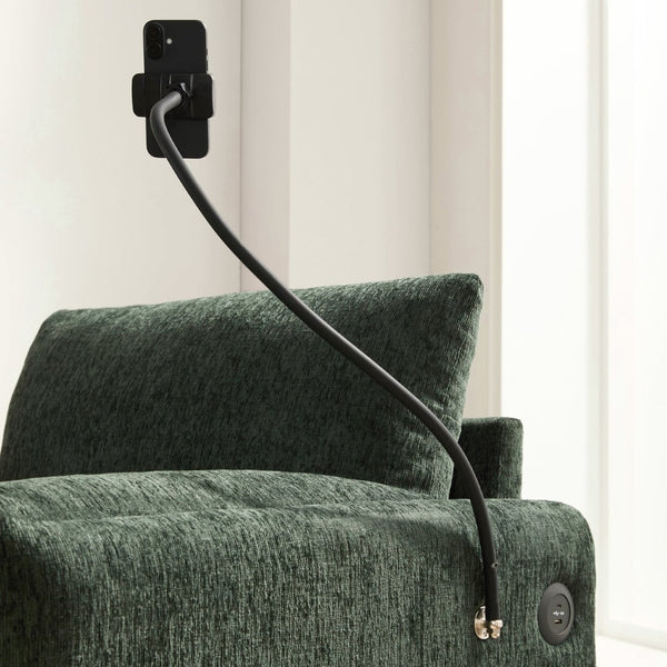 English Elm 37" Oversized Chenille Armchair with Ottoman Usb Charging Pocket Spring Living Room Green N723P387145F