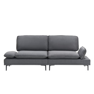 English Elm 89 Two-Seater Sofa in Polyester Blend Upholstery, Modern Deep Grey & Yellow Options, Metal Legs, 300LB Capacity W1658S00060