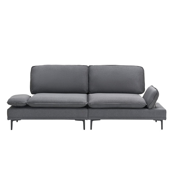 English Elm 89 Two-Seater Sofa in Polyester Blend Upholstery, Modern Deep Grey & Yellow Options, Metal Legs, 300LB Capacity W1658S00060