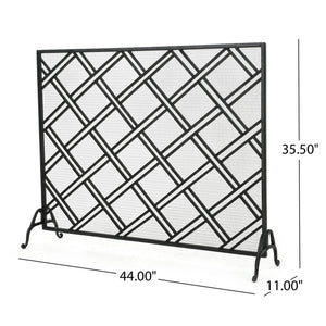 English Elm Christopher Knight Home® - FIRE Iron Fireplace Screen with Durable Mesh Guard and Stable Frame for Safety and Classic Hearth Appeal Black 61129.00BLK