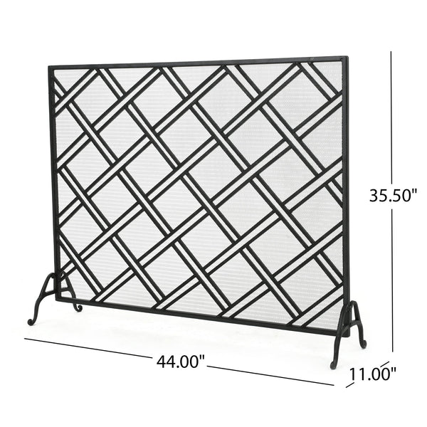 English Elm Christopher Knight Home® - FIRE Iron Fireplace Screen with Durable Mesh Guard and Stable Frame for Safety and Classic Hearth Appeal Black 61129.00BLK