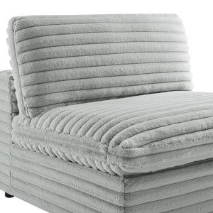 English Elm Jenny 6-Piece Modular Sectional in Plush Gray Cord-Like Polyester — Hardwood Frame, Down-Blend Comfort B050S00022