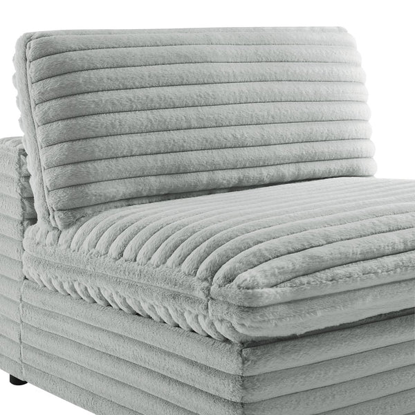 English Elm Jenny 6-Piece Modular Sectional in Plush Gray Cord-Like Polyester — Hardwood Frame, Down-Blend Comfort B050S00022