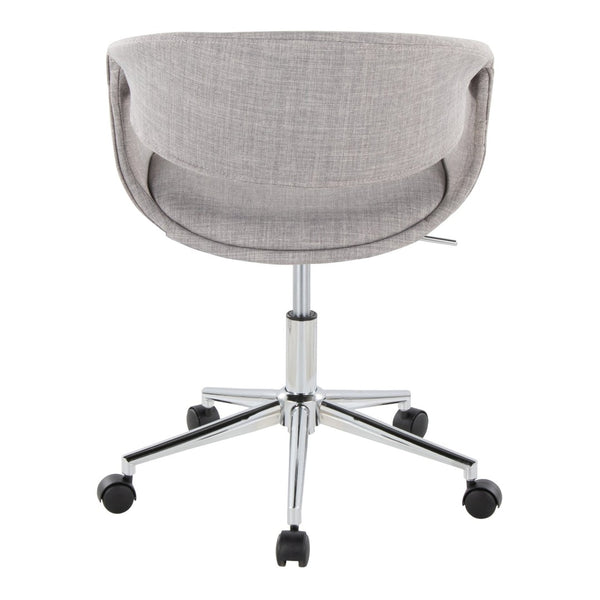 English Elm Task Chair with Chrome Five Star Base Grey Fabric Seat for Modern Home Office Use B202P474178