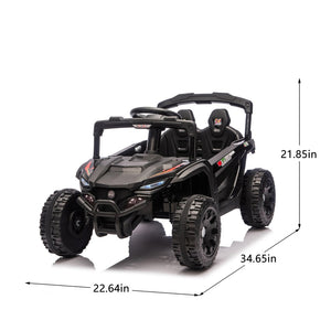 English Elm 24v Kids Utv Ride on with Dual 80w Motors Remote Control and Four Wheel Suspension Black W1578P342134