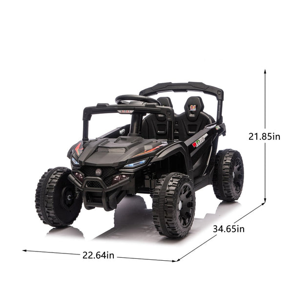 English Elm 24v Kids Utv Ride on with Dual 80w Motors Remote Control and Four Wheel Suspension Black W1578P342134
