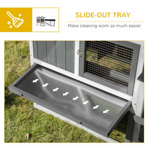 English Elm Pawhut Outdoor Wooden Rabbit Hutch with Run Ramp Asphalt Roof and Pull Out Tray W2225P173736