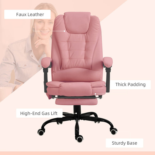 English Elm 7-point Vibrating Massage Chair High Back Pu Leather Recliner with Footrest for Home Office T3971P408682