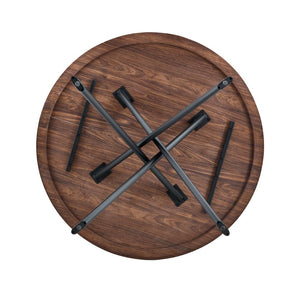 English Elm Round Foldable Mdf Dining Table with Radial Legs for Small Space Bistro Interiors Dark Walnut W3493P462092