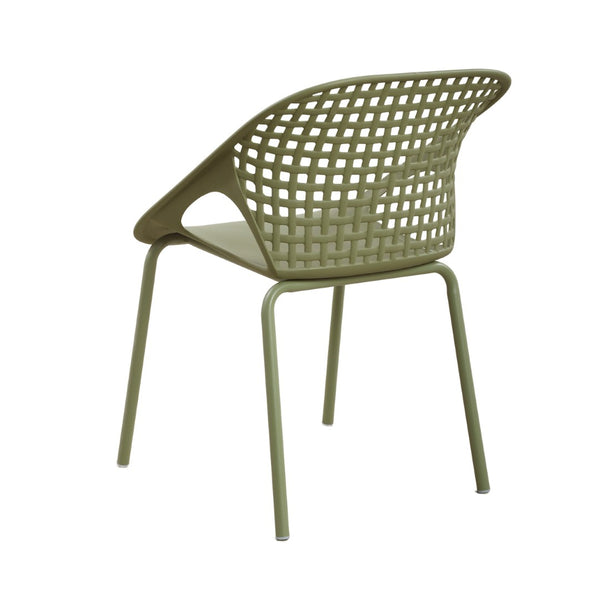 English Elm Eldred Outdoor Stackable Dining Chairs Set of 2 Uv Resistant Patio Seating Sage Green N776P390454G