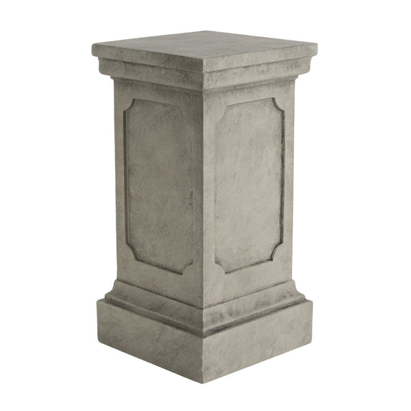 English Elm 25.75'' Square Mgo Pedestal Plant Stand with Stone Textured Brushed Gray Finish N772P334165G
