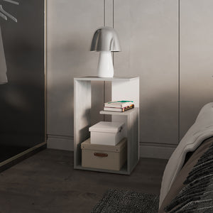 English Elm Side Table Sallis — Compact Engineered Wood Accent Table with Open Shelf, Portable Space-Saving Design Gray B092P309175