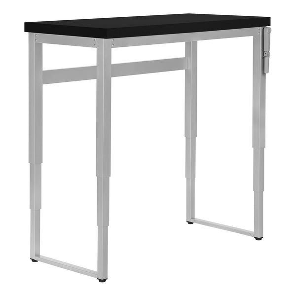 English Elm Computer Desk - Modern Adjustable Standing Desk For Home Office, Sleek Black Laminate & Grey Metal B2710P219899