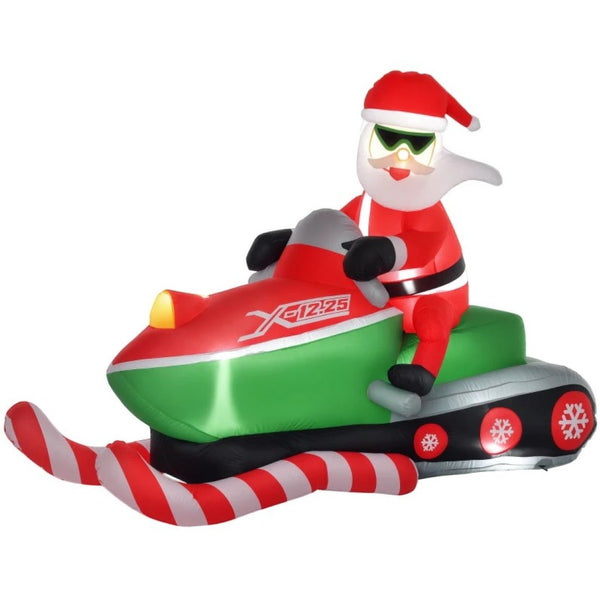 English Elm Inflatable Santa Snowmobile Yard Decoration with Led Lights for Holiday Outdoor Display T3971P414188