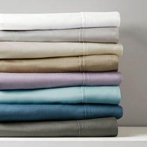 JLA Home Madison Park - Cotton 56% Cotton/44% Polyester Sateen Sheet Set — OEKO‑TEX, Peachy Soft, Durable Deep‑Pocket Luxury MPH20-0009