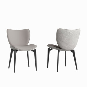 English Elm Dining Chairs Set of 2 Pu Leather Carbon Steel Frame Modern Kitchen Seating W2700P304811