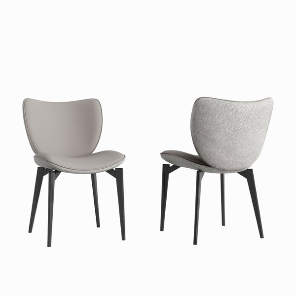 English Elm Dining Chairs Set of 2 Pu Leather Carbon Steel Frame Modern Kitchen Seating W2700P304811