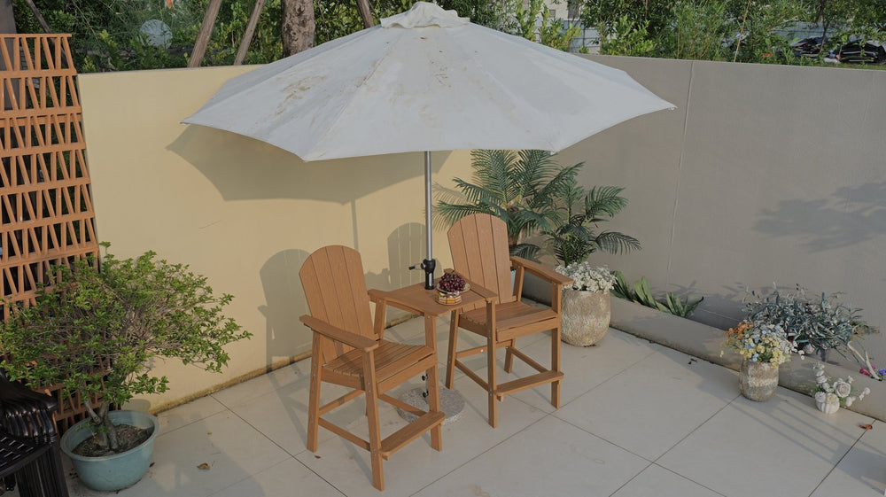 English Elm Lounge Teak-Color Outdoor Chair - All-Weather Comfort, Ergonomic Design & Space-Saving Features! W2085P364116