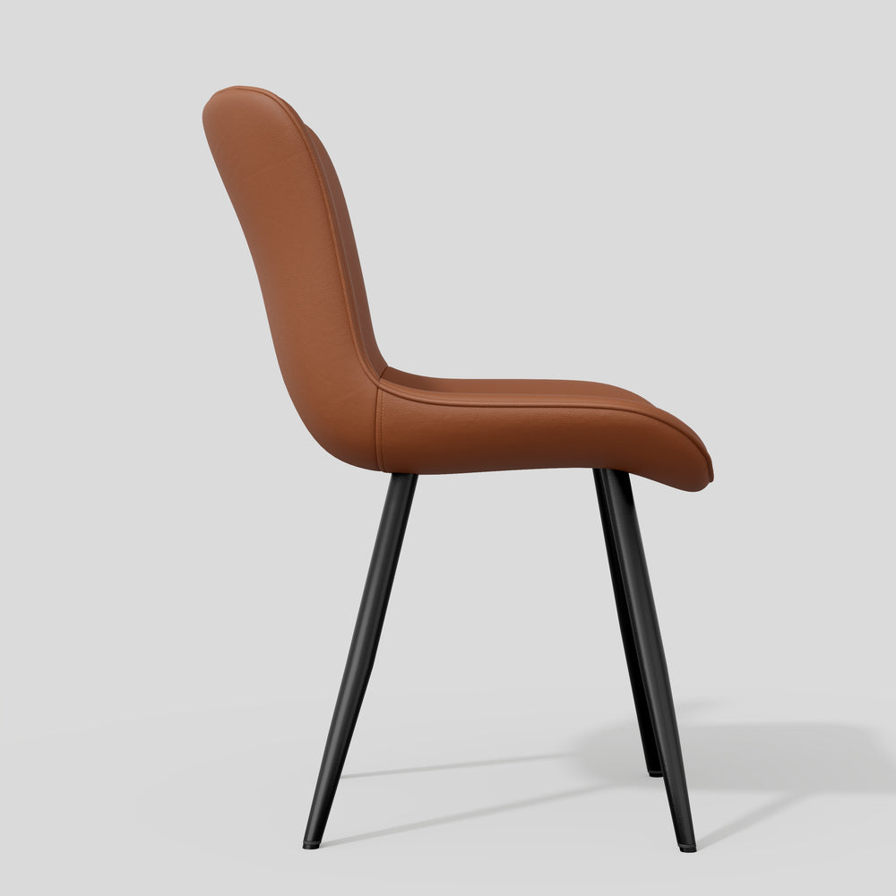 English Elm Dining Chair Set Of 2 Modern Pu Leather Armless Chairs With Sturdy Metal Legs For Versatile Use T3950P396566