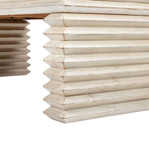 English Elm Veda Reclaimed Pine Geometric Waterfall Coffee Table Whitewashed Sculptural Living Room B2719P485503