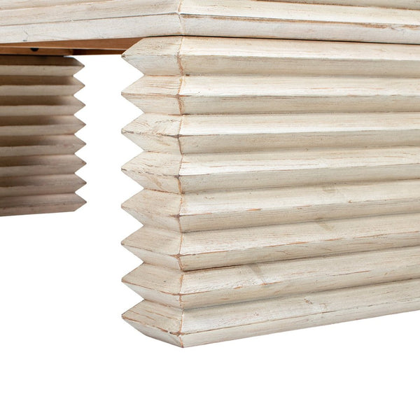 English Elm Veda Reclaimed Pine Geometric Waterfall Coffee Table Whitewashed Sculptural Living Room B2719P485503