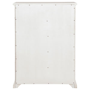 English Elm Anzio Six Drawer Tall Chest Matte Finish Modern Storage for Small Bedroom Spaces White B062P451787