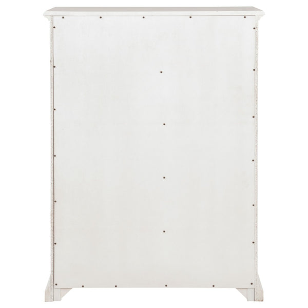 English Elm Anzio Six Drawer Tall Chest Matte Finish Modern Storage for Small Bedroom Spaces White B062P451787