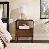 English Elm Walker Edison - Modern Minimalist Curved-Top Solid Wood Nightstand – Brown